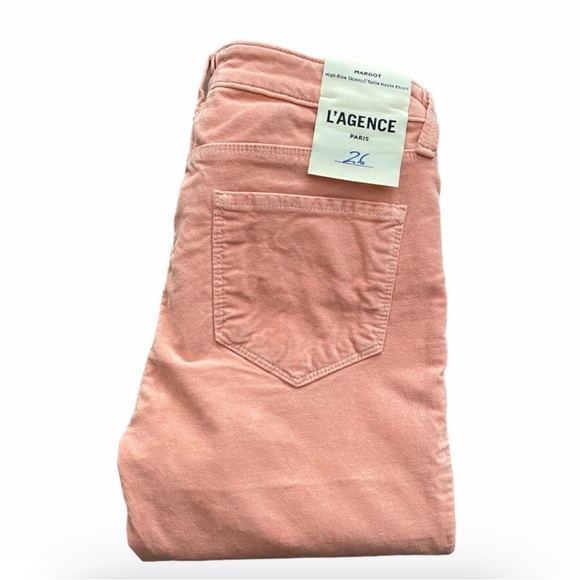 L’Agence Margot Blush Pink Skinny Velvet Jeans Size 26 - Picture 6 of 10